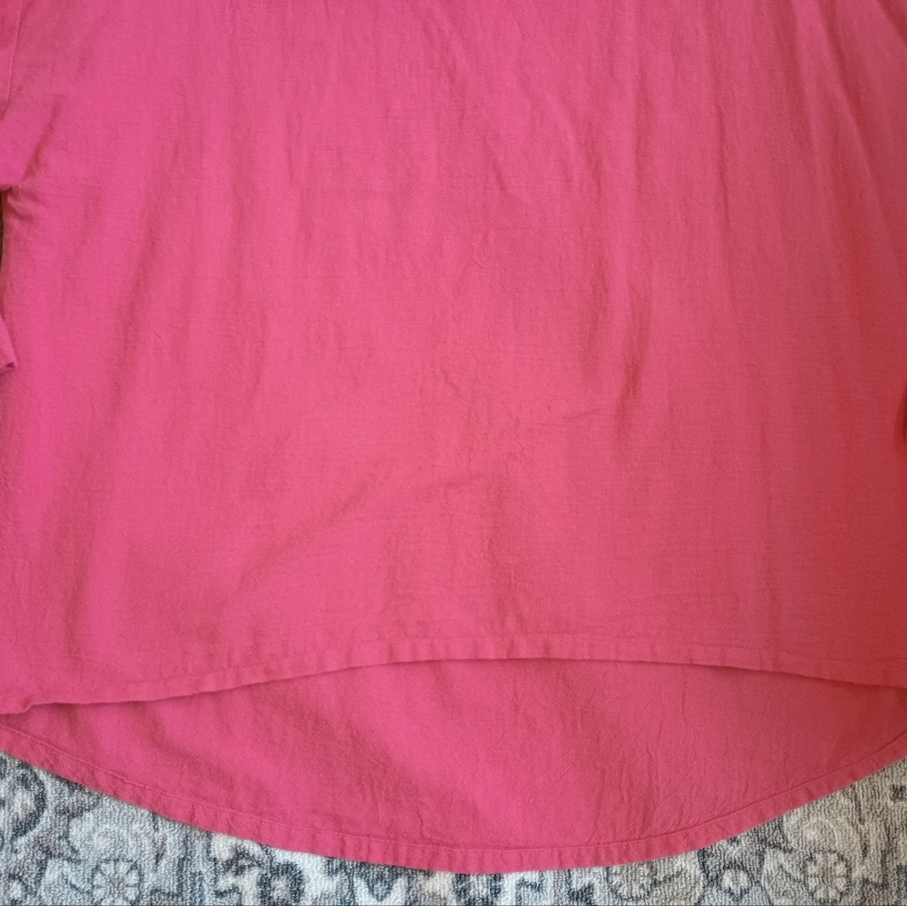 Soft Surroundings 1X Pink Gauze Tunic Top Boat Neck Barbie Beach Oversized - Picture 5 of 9